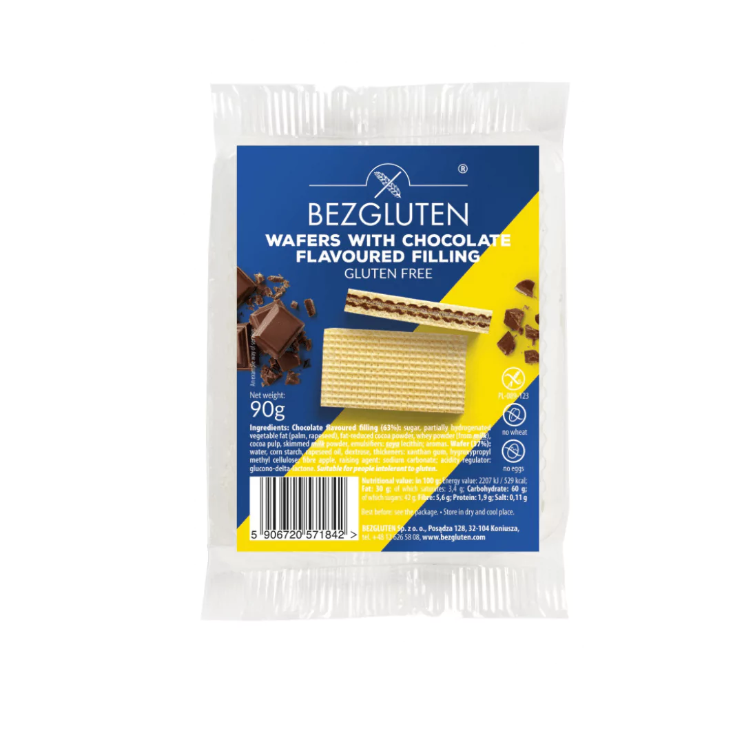 Brezglutenske napolitanke s čokoladnim polnilom 95 g
