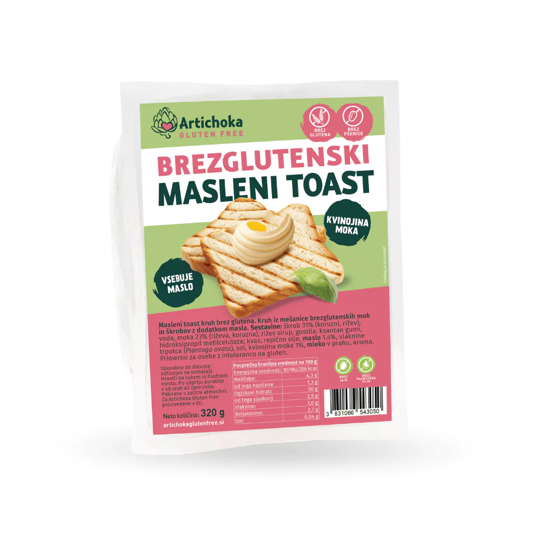 Brezglutenski masleni toast 320 g