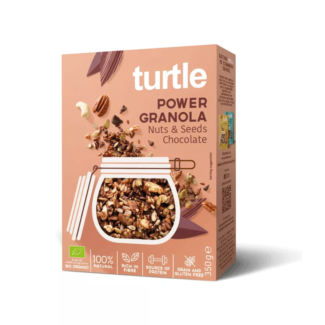 Brezglutenska bio čokoladna power granola - oreščki in semena 350 g