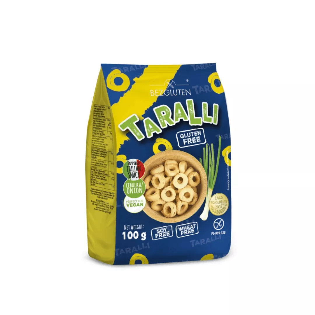 Brezglutenski taralli - mlada čebula 100 g