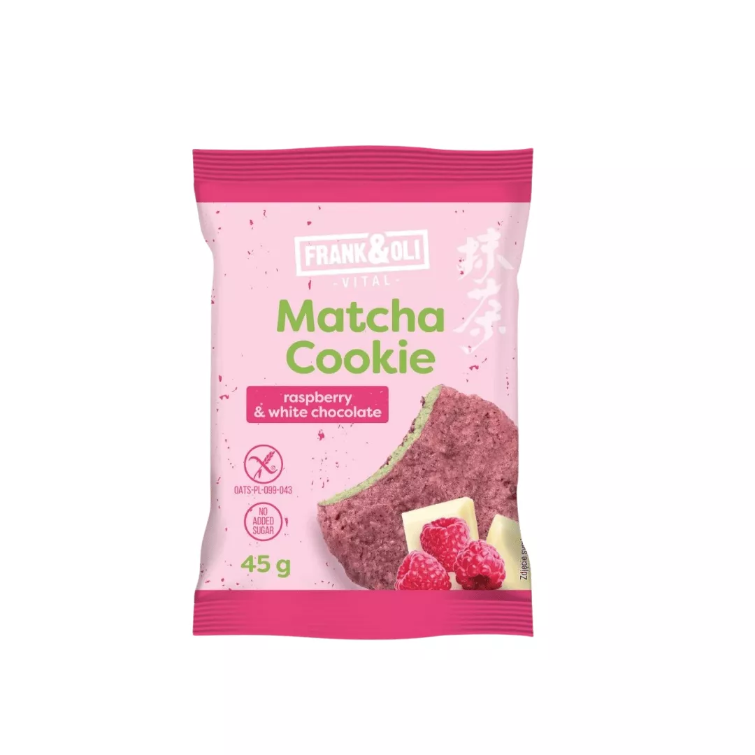Brezglutenski piškot - matcha, malina & bela čokolada 50 g